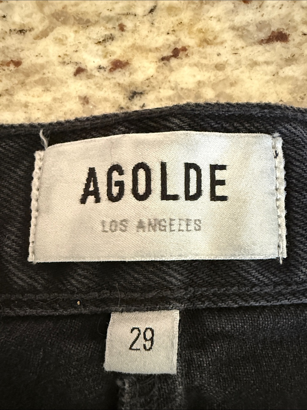 Agolde Mini Skirt Black Denim High Rise Raw Hem Button Front & 5 Pockets Sz 29 - Picture 4 of 9
